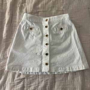 Reformation White Denim Mini Skirt